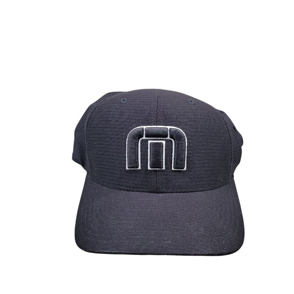 Travis Mathew Hat Cap Flex Fit Logo Outdoor Black Small Medium